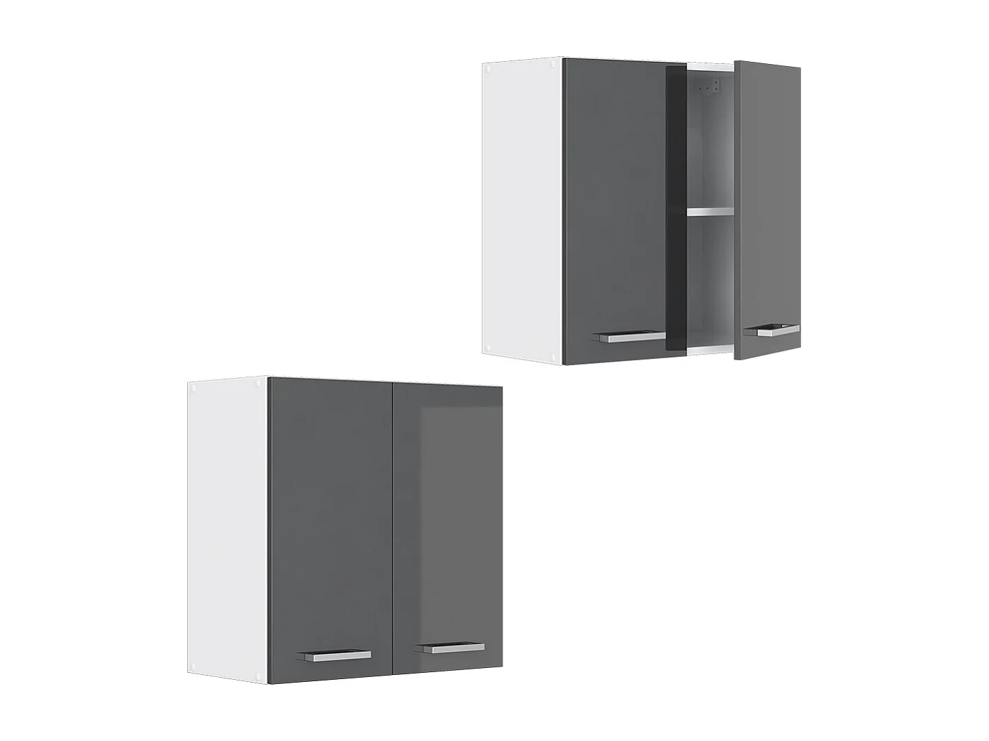 Elément haut de cuisine anthracite haute brillance 60x31x60 r-line