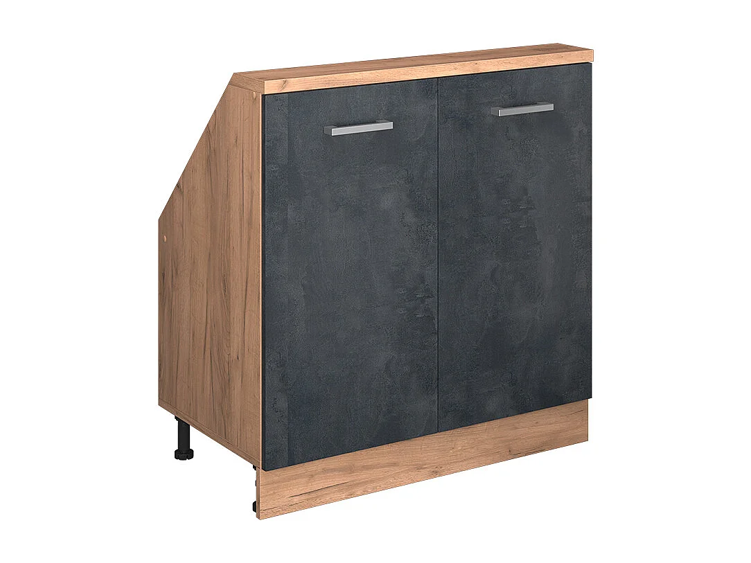 Köksskåp för sluttande tak svart betong 80x46x81.6 r-line