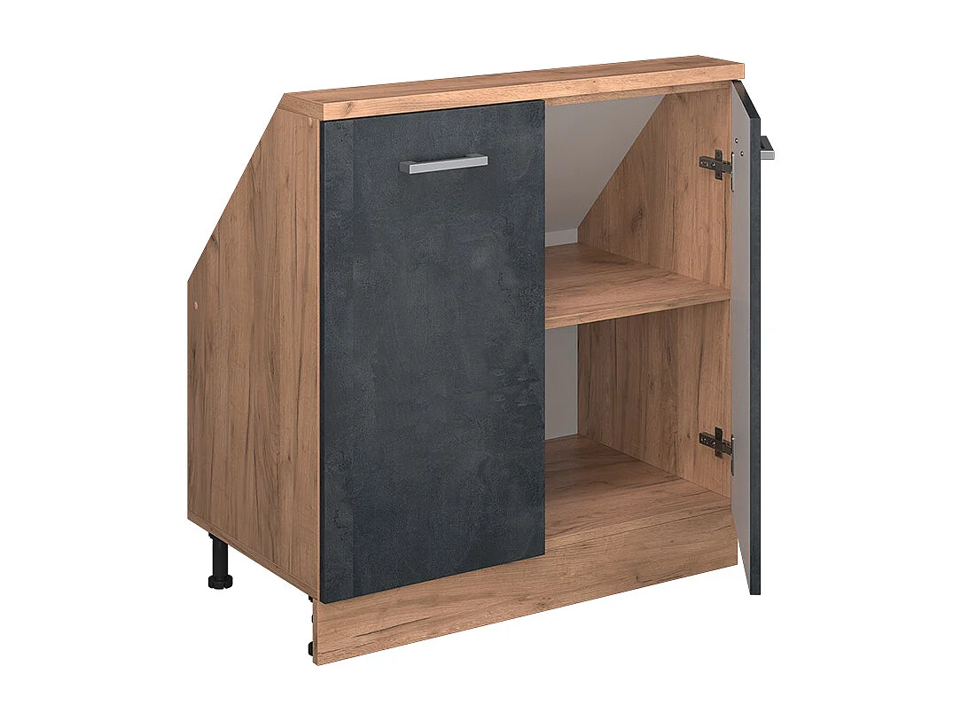 Köksskåp för sluttande tak svart betong 80x46x81.6 r-line