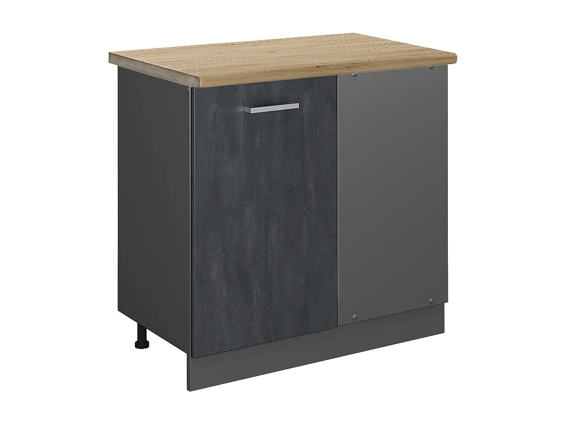 Mobile ad angolo cucina calcestruzzo nero 86x60x81.6 r-line