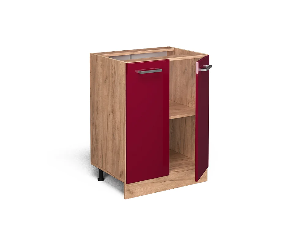 Keukenonderkast rode hoogglans 60x60x81.6 r-line