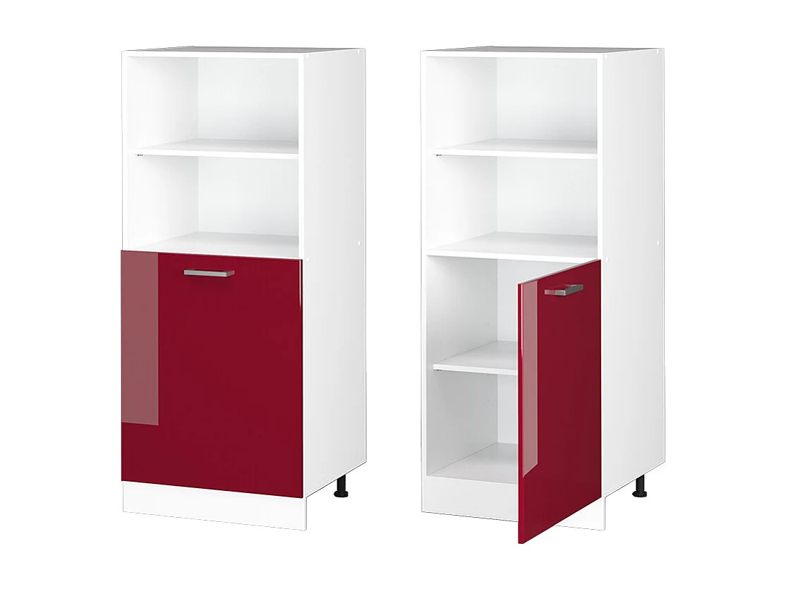 Meuble pour four rouge brillant 60x57x143 r-line