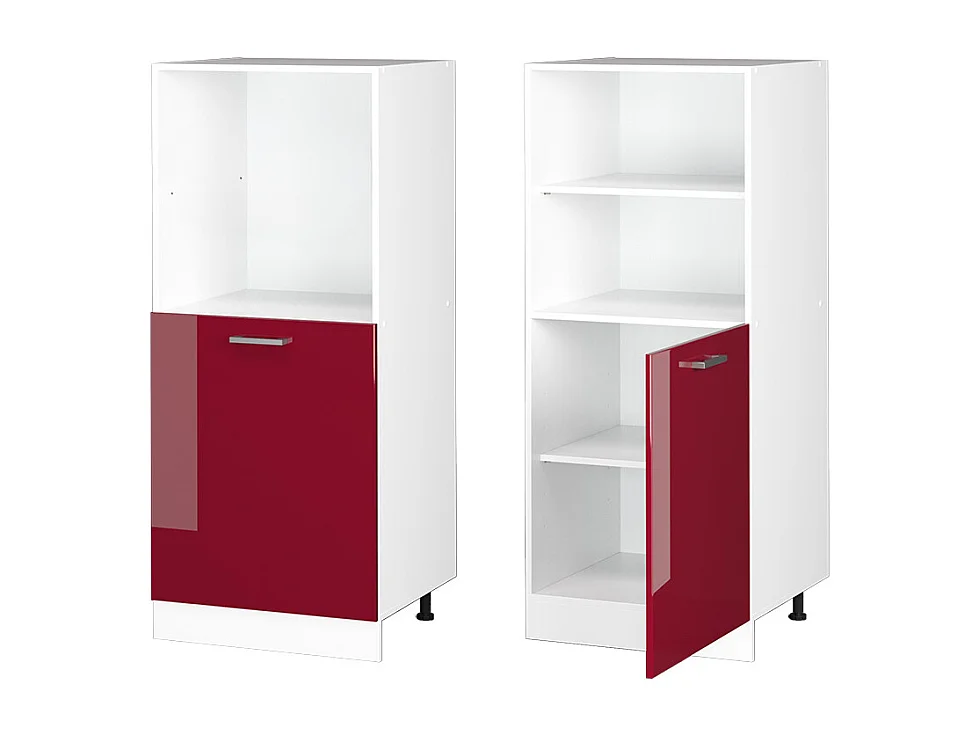 Meuble pour four rouge brillant 60x57x143 r-line