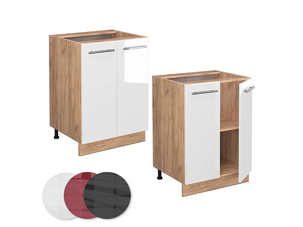 Keukenonderkast wit hoogglans 60x51.6x82 fame-line
