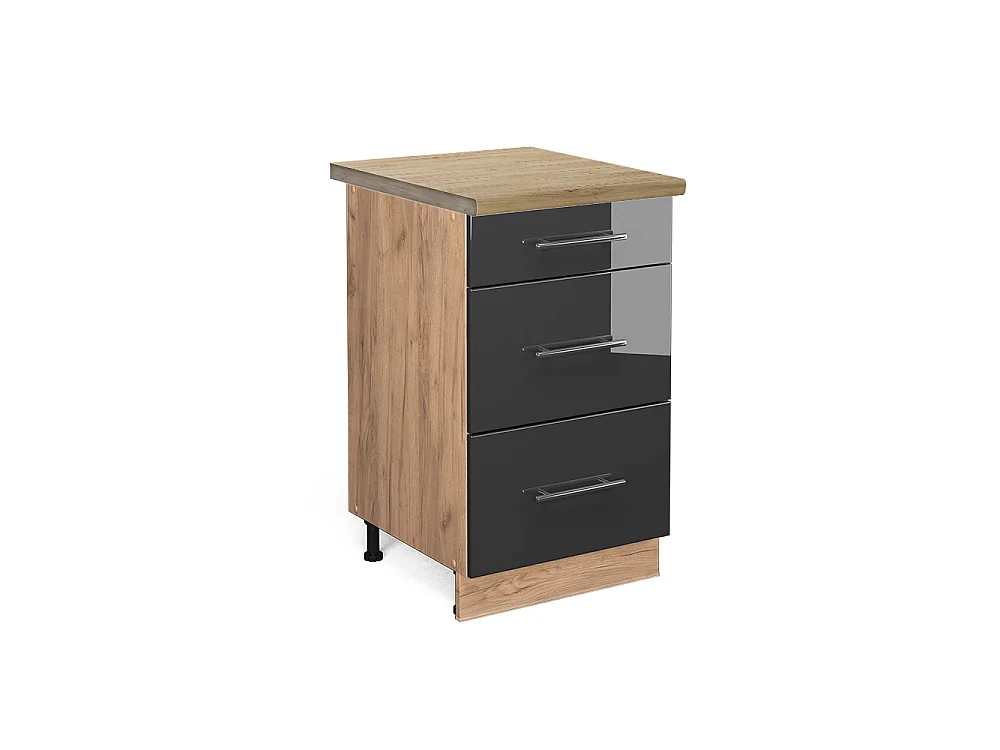 Mobiletto base per cucina antracite lucido 50x60x82 fame-line