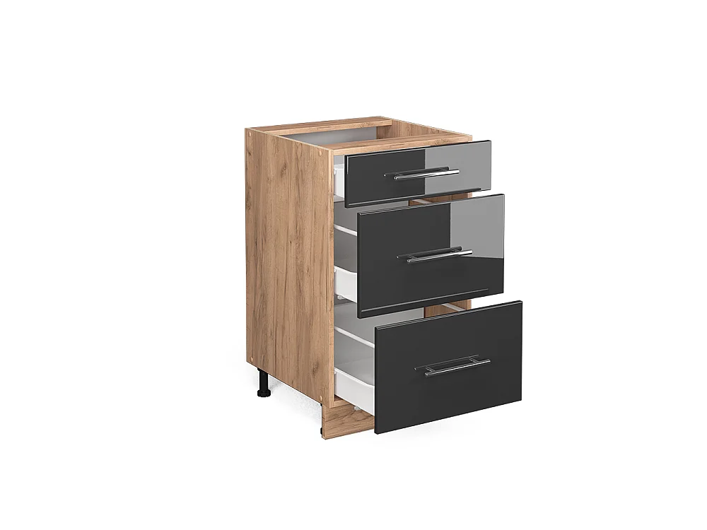 Mobiletto base per cucina antracite lucido 50x60x82 fame-line