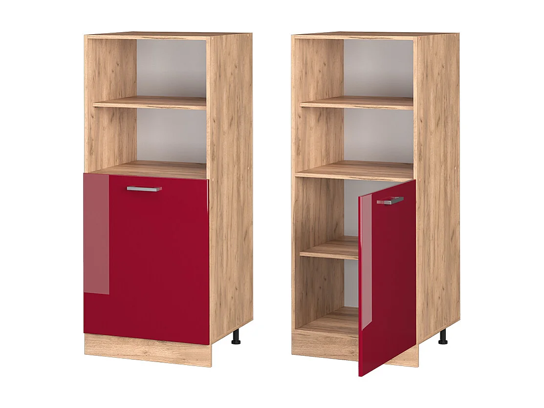 Meuble pour four rouge brillant 60x57x143 r-line