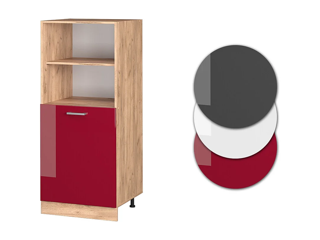 Meuble pour four rouge brillant 60x57x143 r-line