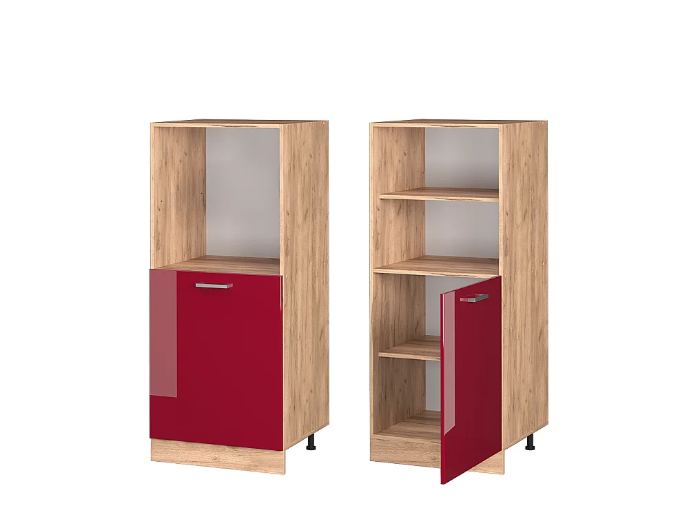 Meuble pour four rouge brillant 60x57x143 r-line