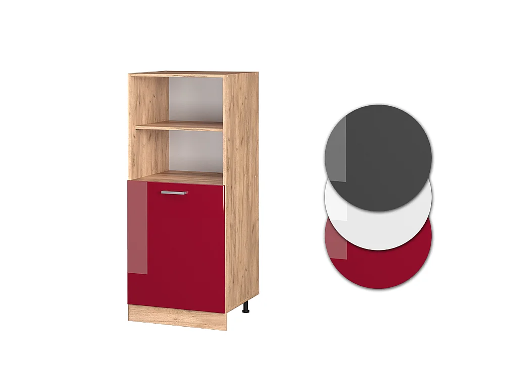 Meuble pour four rouge brillant 60x57x143 r-line