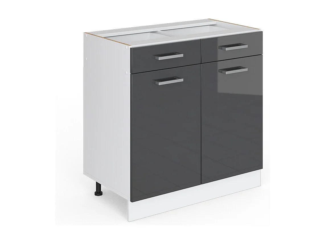 Keukenonderkast antraciet hoogglans 80x46x81.6 r-line