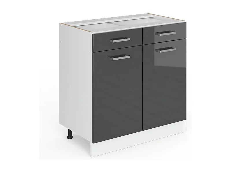 Küchenunterschrank anthrazit hochglanz 80x46x81.6 r-line