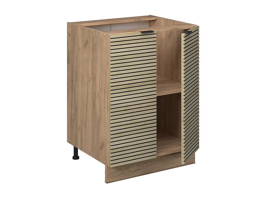 Meuble bas de cuisine panneau en chêne 60x51.6x82 fame-line