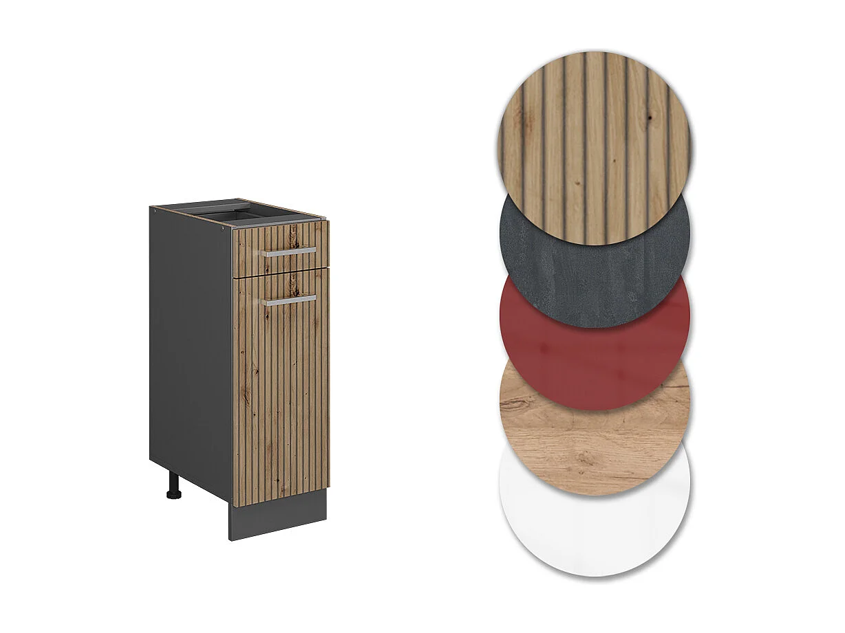 Mueble bajo de cocina roble artesanal 30x60x81.6 r-line