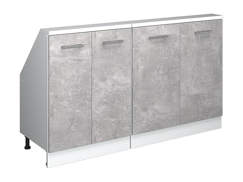 Küchenschrank für Dachschrägen beton 140x46x81.6 r-line