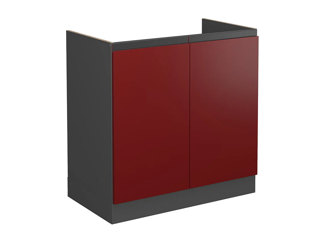 Armario bajo para fregadero rojo 80x46x81.6 r-line