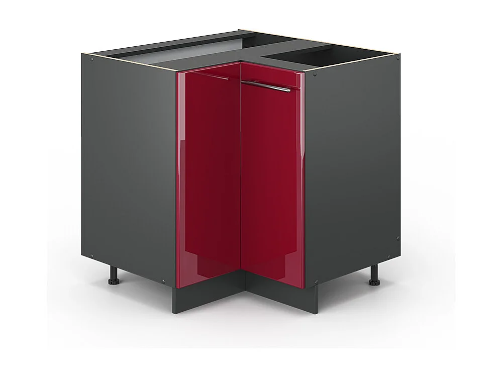 Eckunterschrank bordeaux hochglanz 80.5x51.6x82 fame-line