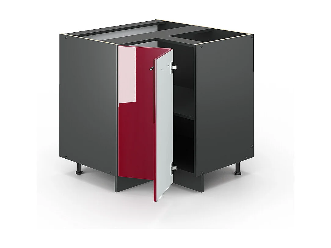 Eckunterschrank bordeaux hochglanz 80.5x51.6x82 fame-line