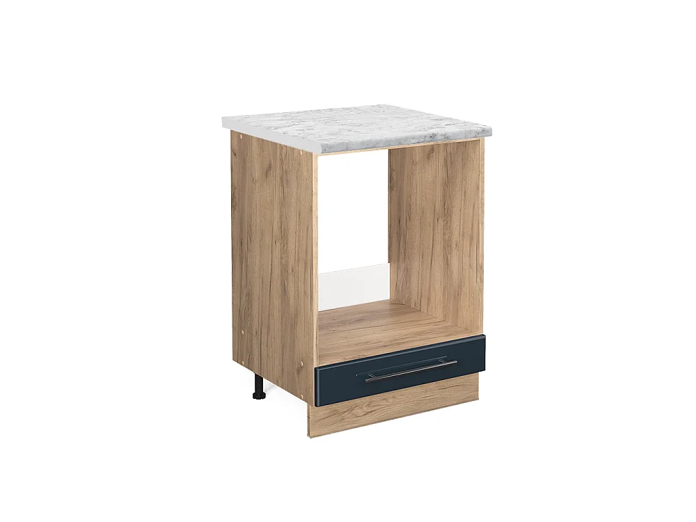 Meuble pour four bleu foncé brillant 60x60x82 fame-line