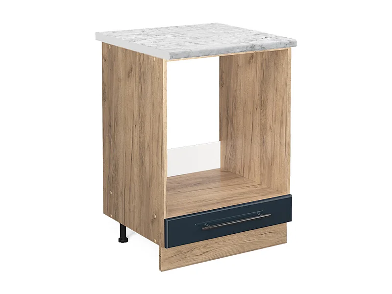 Meuble pour four bleu foncé brillant 60x60x82 fame-line