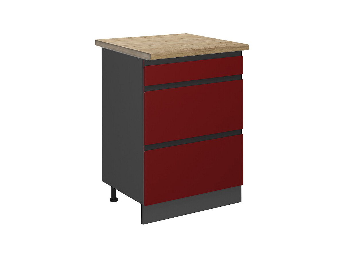 Meuble cuisine rouge 60x60x81.6 r-line