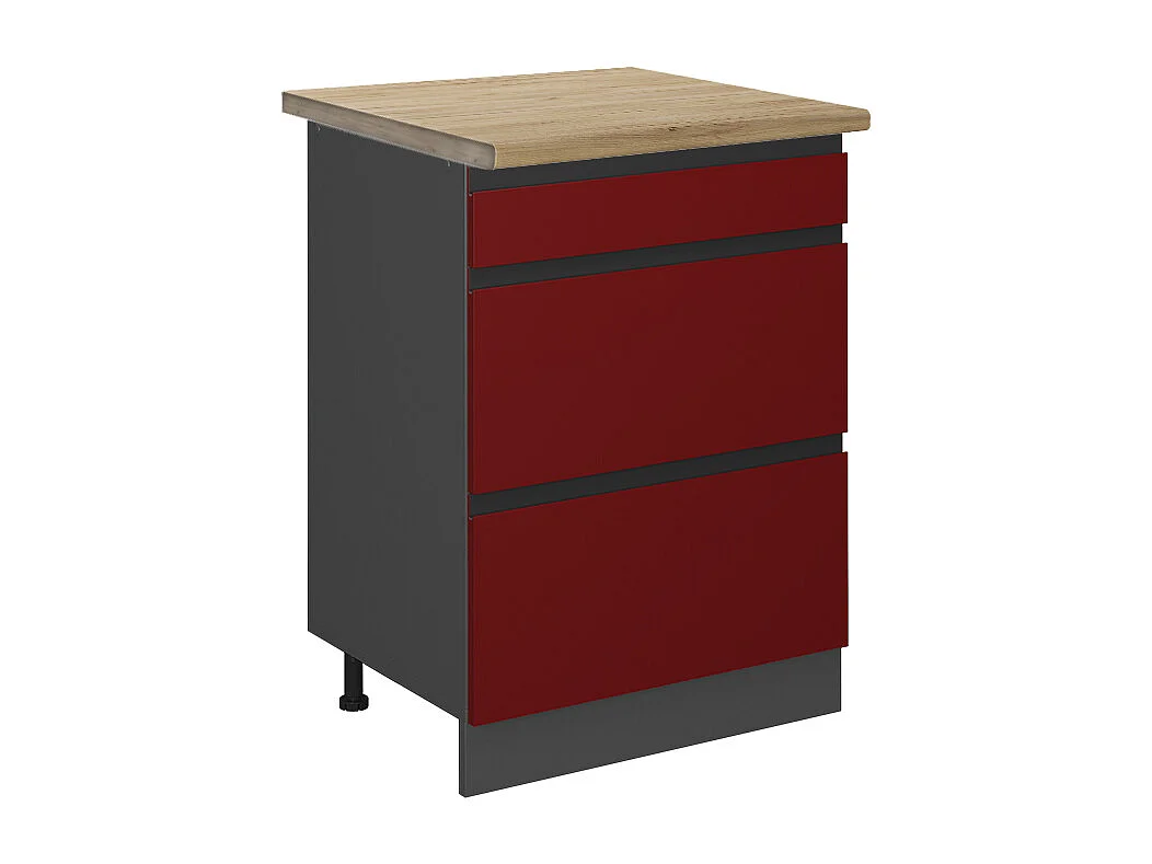 Keukenonderkast rood 60x60x81.6 r-line