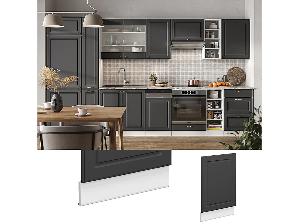 Panel frontal antracita-oro 45x1.6x67.4 fame-line