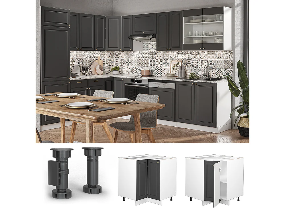 Meuble dangle anthracite-or 80.5x51.6x82 fame-line