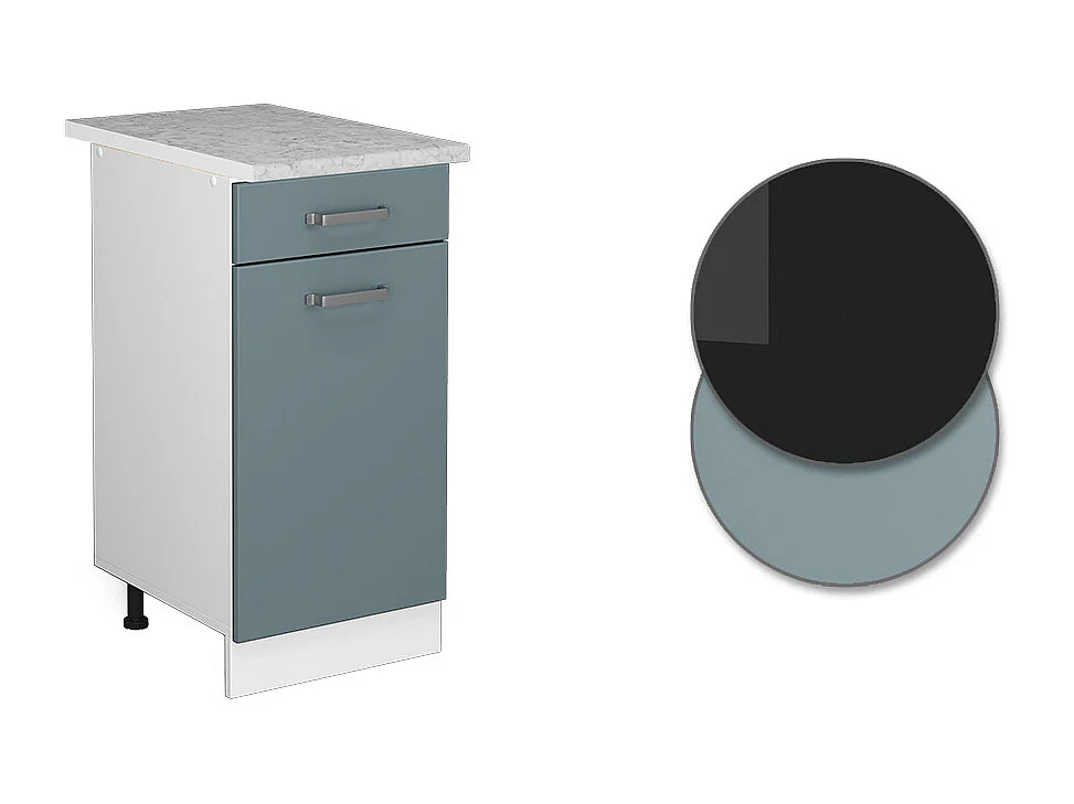 Mobiletto base per cucina grigio-blu 40x60x81.6 r-line