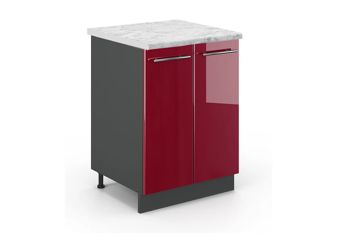 Küchenunterschrank bordeaux hochglanz 60x60x82 fame-line