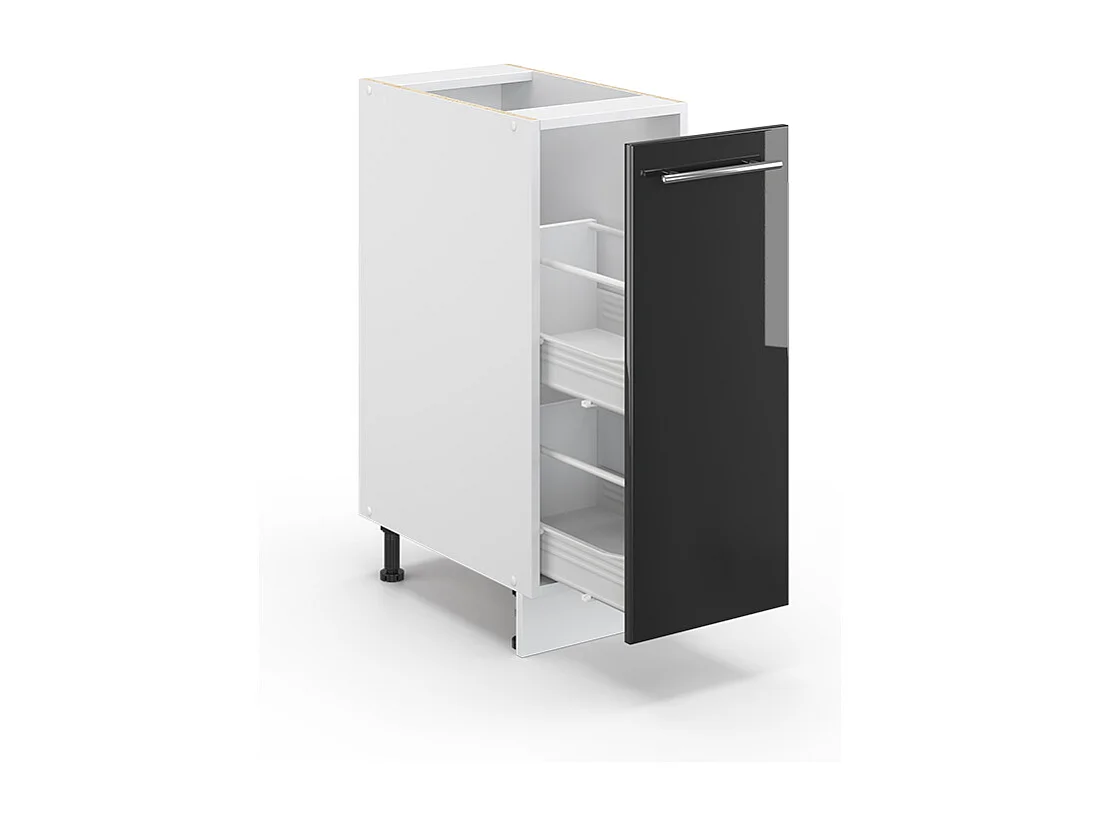 Meuble de cuisine anthracite haute brillance 30x51.6x82 fame-line