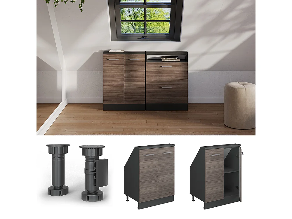 Meuble sous pente gris noble 60x46x81.6 r-line