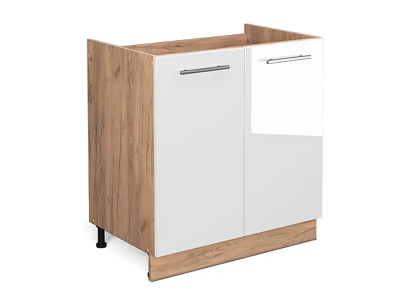 Meuble bas sous-évier blanc haute brillance 80x51.6x82 fame-line