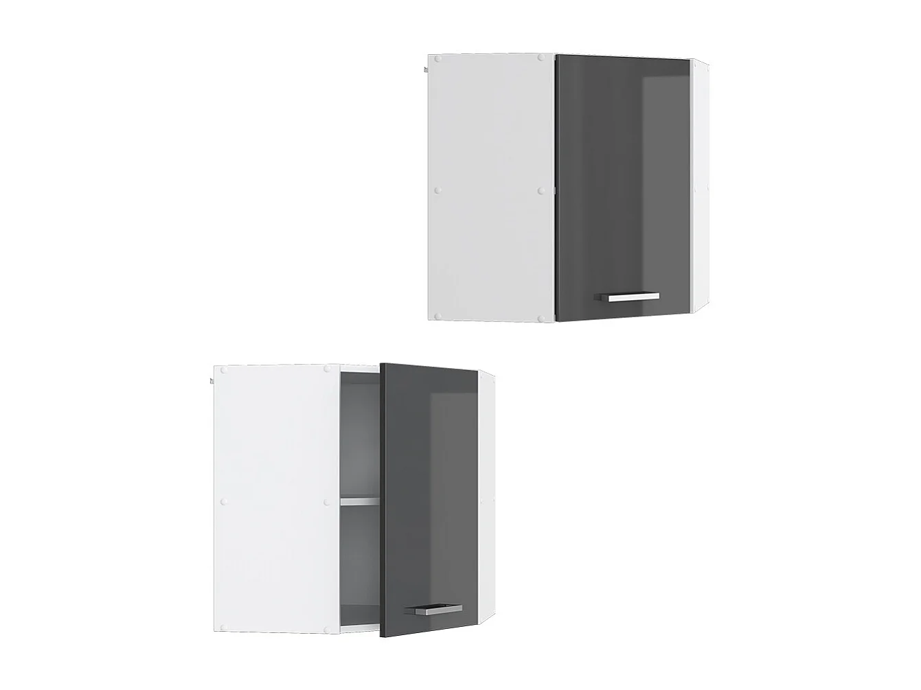 Armario colgante de esquina antracita alto brillo 57x34.1x60 r-line