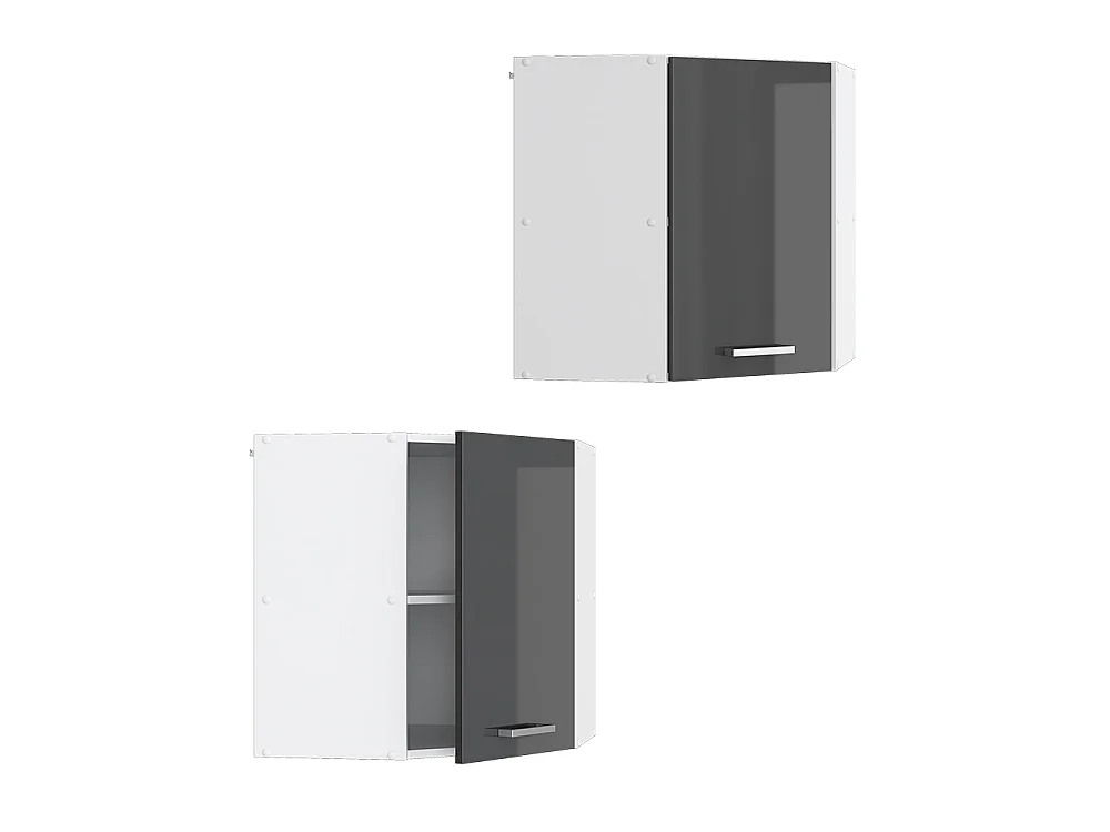 Elément haut de cuisine anthracite haute brillance 57x34.1x60 r-line