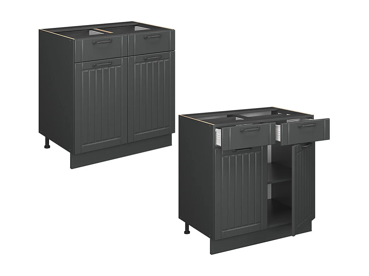 Meuble cuisine gris foncé 80x51.6x82 fame-line