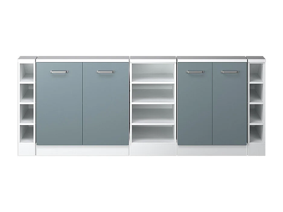 Armario de cocina para techo inclinado gris azulado 215x46x81.6 r-line