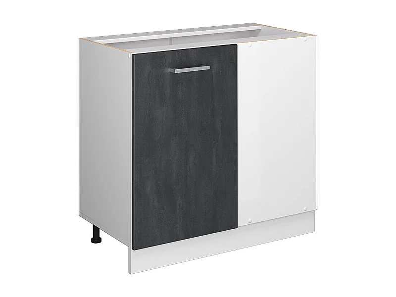 Armário baixo de canto concreto preto 86x46x81.6 r-line