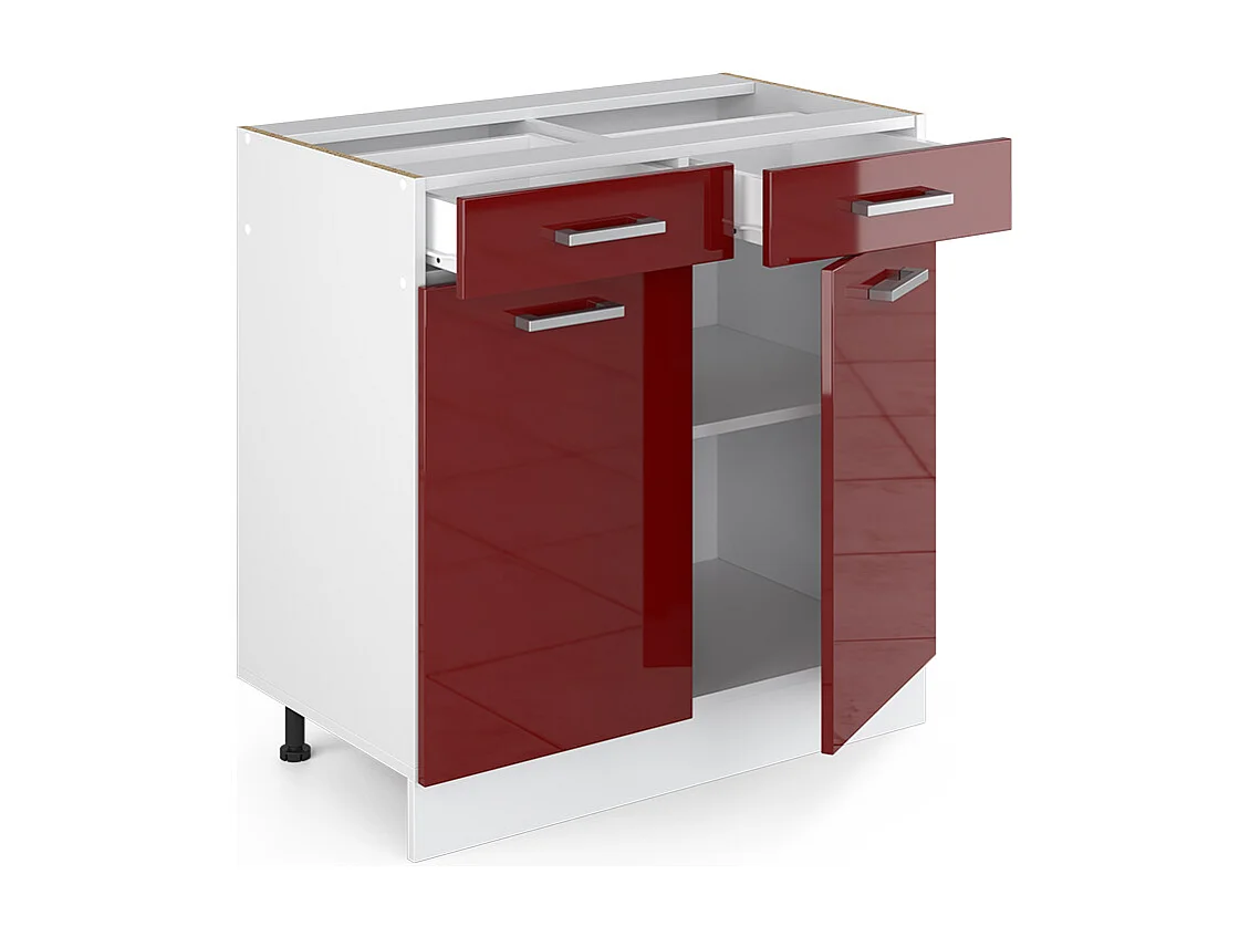 Meuble cuisine rouge brillant 80x60x81.6 r-line
