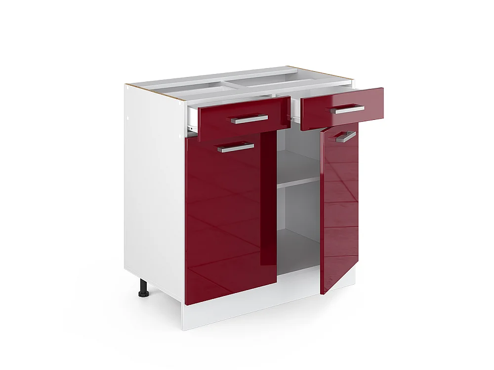 Küchenunterschrank rot hochglanz 80x60x81.6 r-line