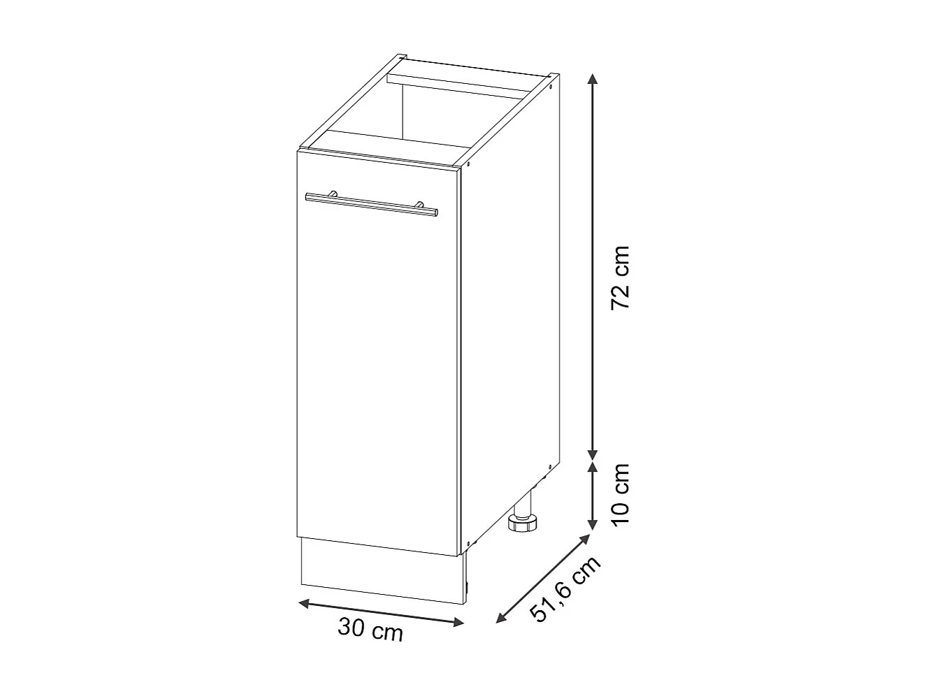 Armadio cucina dispensa alto antracite-oro 30x51.6x82 fame-line