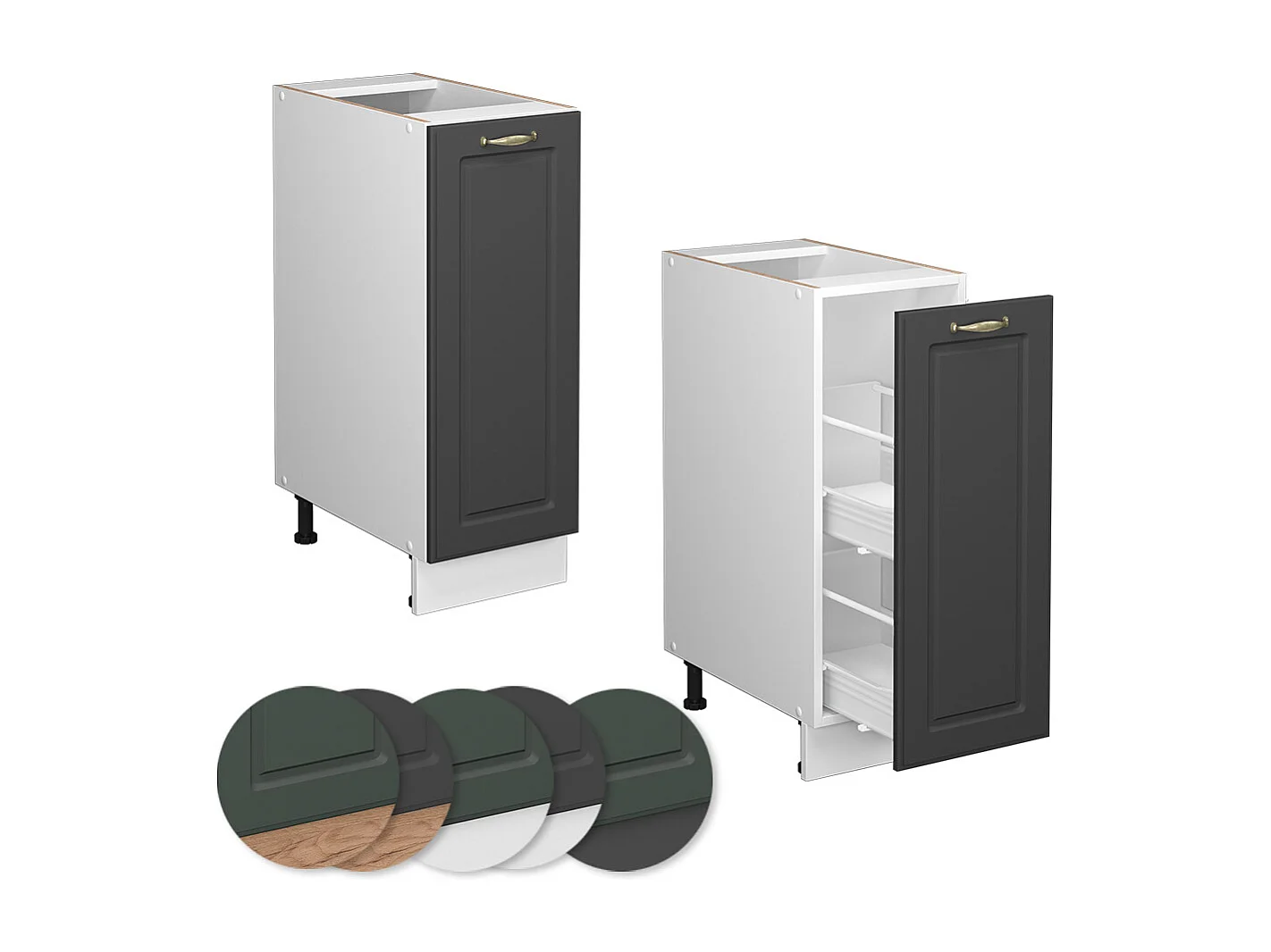 Armadio cucina dispensa alto antracite-oro 30x51.6x82 fame-line