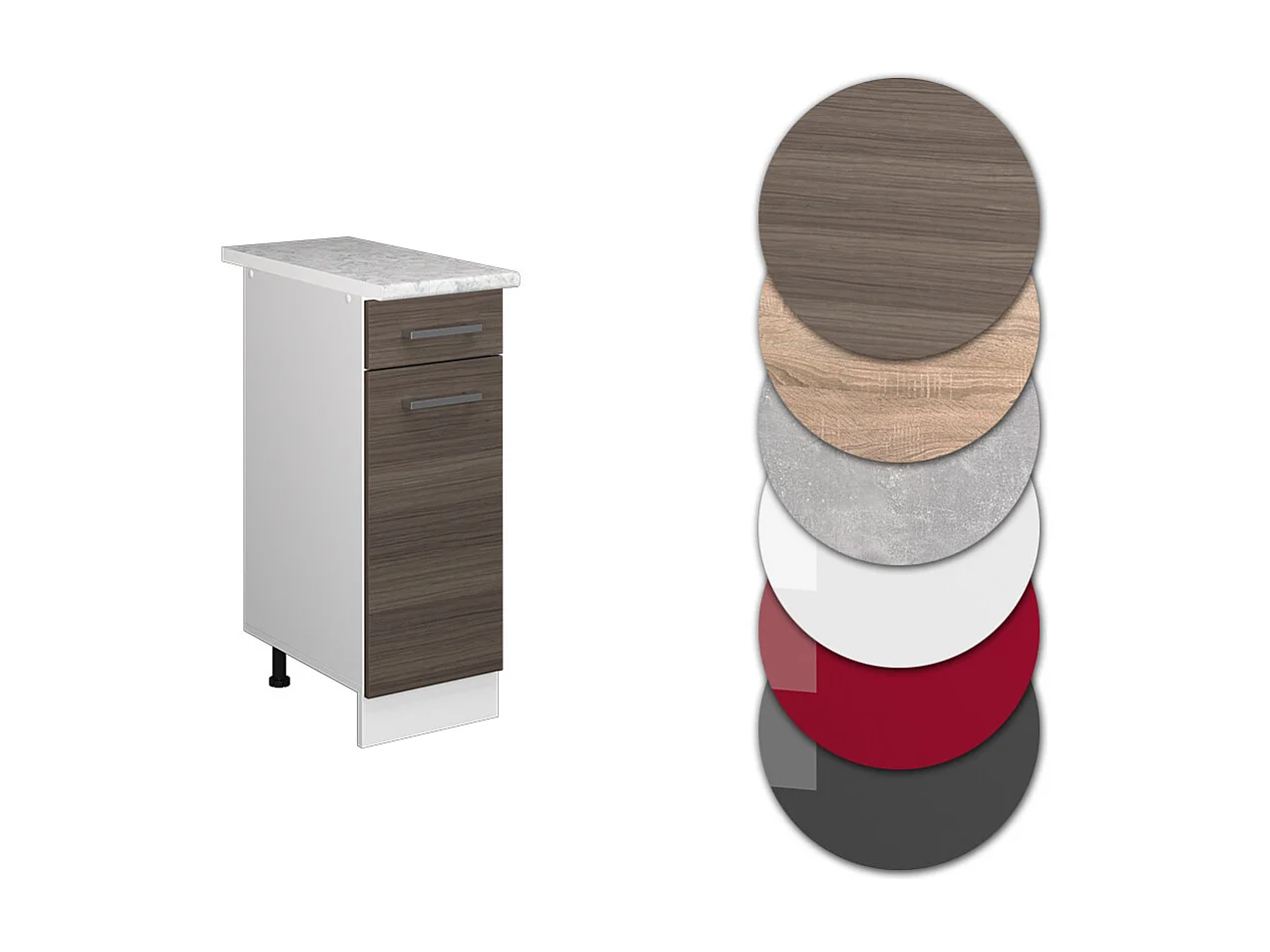 Mueble bajo de cocina gris noble 30x60x81.6 r-line