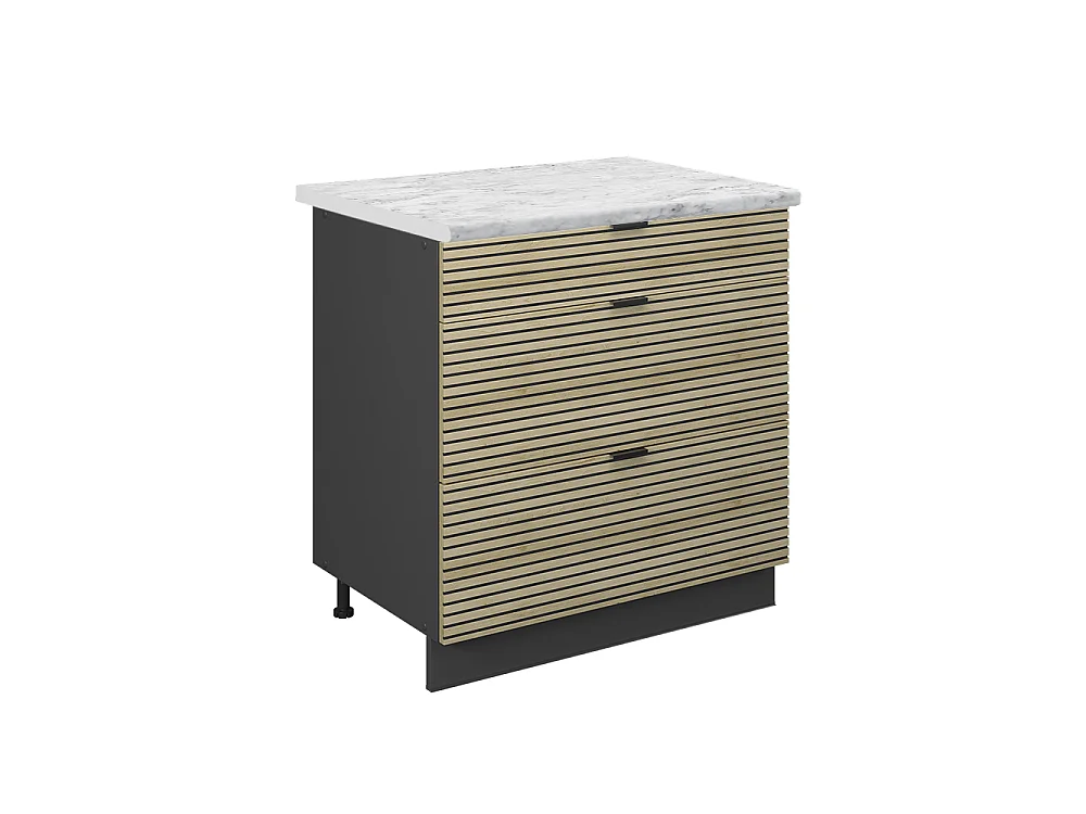 Mueble bajo de cocina panel de roble 80x60x82 fame-line