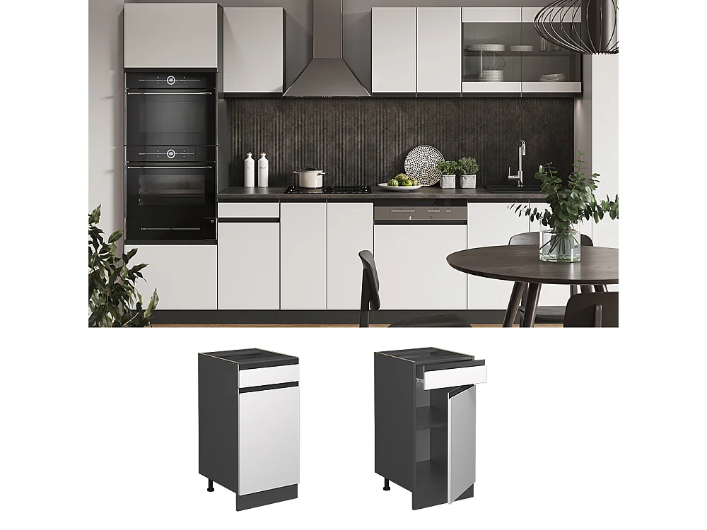 Meuble cuisine blanc 40x46x81.6 r-line