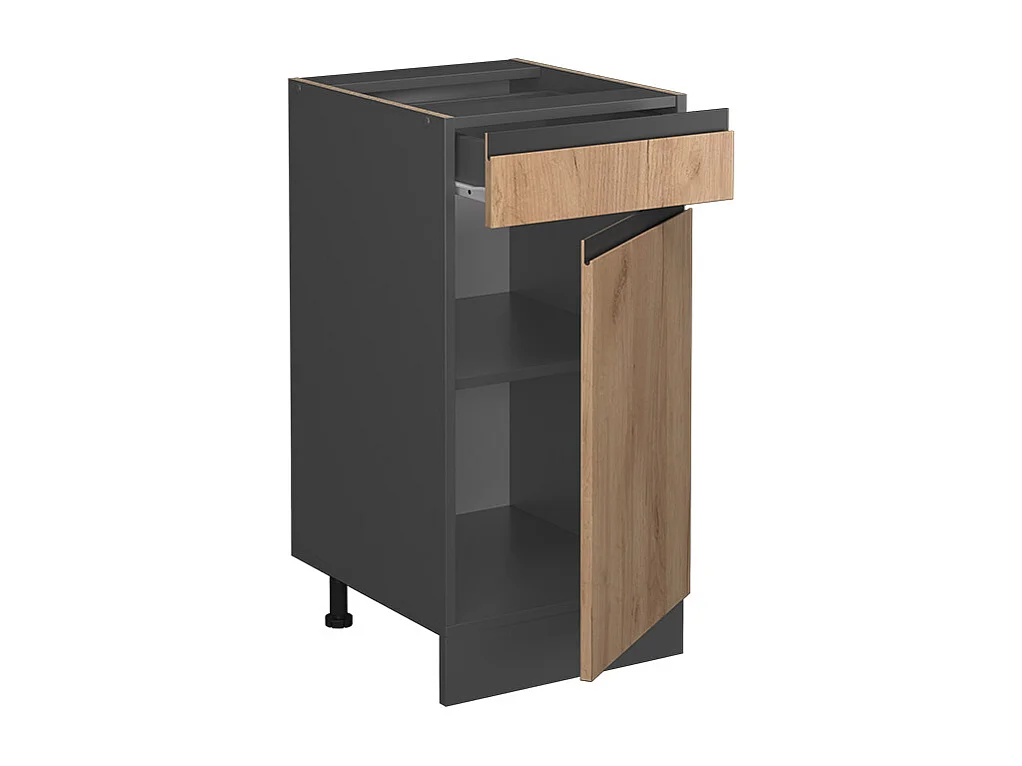 Meuble cuisine chêne de force doré/anthracite 40x46x81.6 r-line