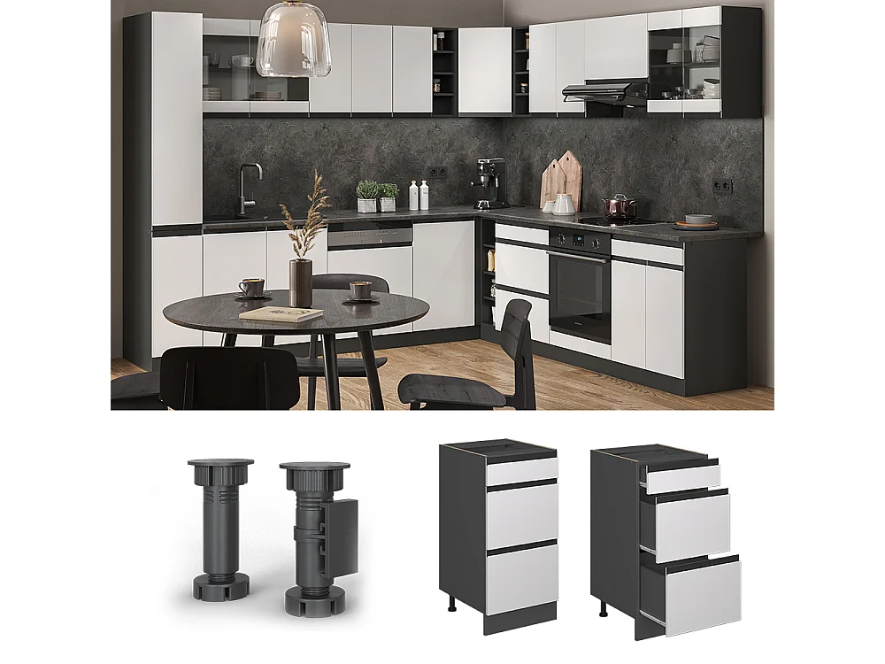 Meuble cuisine blanc 40x60x81.6 r-line