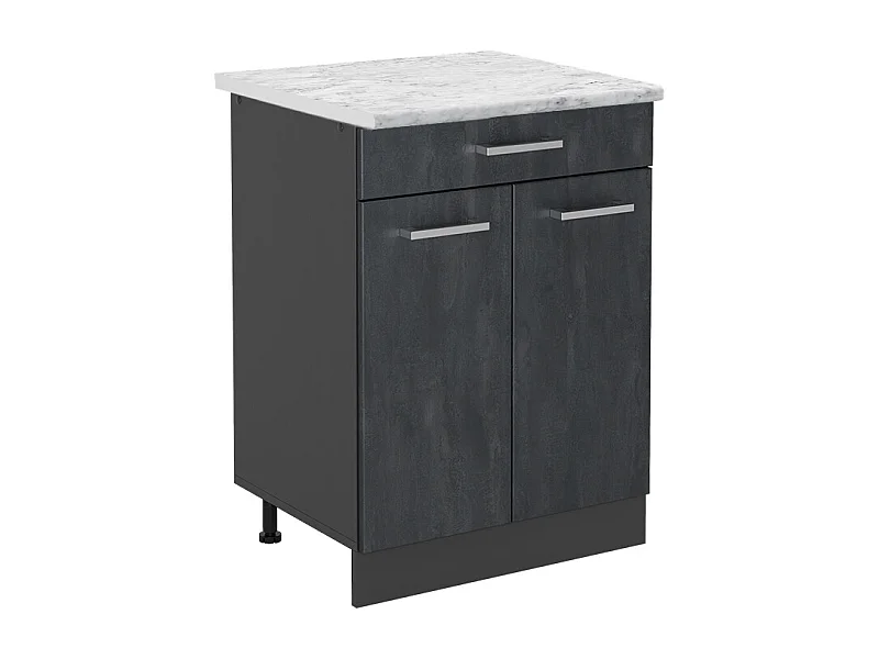 Meuble cuisine béton noir 60x60x81.6 r-line