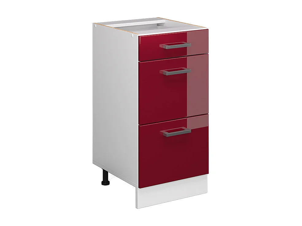 Mueble bajo de cocina rojo de alto brillo 40x46x81.6 r-line