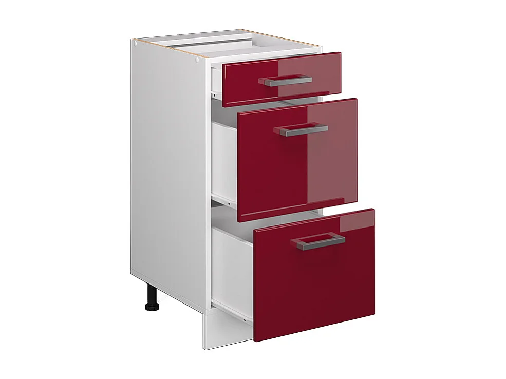 Mueble bajo de cocina rojo de alto brillo 40x46x81.6 r-line